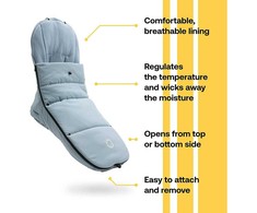 Bugaboo vežimėliams Fox, Donkey, Buffalo, Bee, Cameleon skirtas vokelis, žiemos mova Vapor Mėlyna