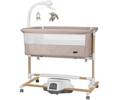 Carrello Bloom supamas lopšiukas Silk rusvai gelsvas
