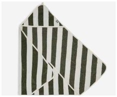 Jollein kilpinis rankšluostis su gobtuvu Leaf Žalias GOTS 75x75 cm