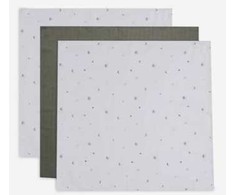 Jollein medvilnės merliukai 70x70 Stargaze Leaf Žalias 3vnt