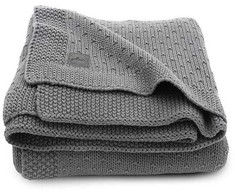 Jollein megztas pledas lopšiukui/lovytei Bliss knit Storm pilkas 75x100 cm