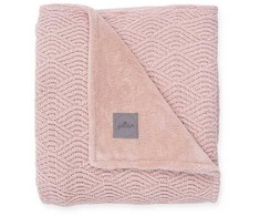 Jollein megztas pledas lovytei/lopšiukui 75x100 River pale pink/coral fleece