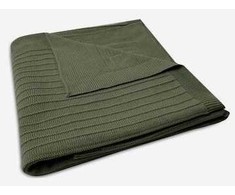 Jollein megztas pledas Pure Knit 100x150 cm Leaf Žalias GOTS