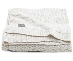 Jollein megztas pledas River knit 100x150 cm Kreminis Baltas