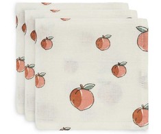 Jollein muslino audinio vystyklų rinkinys 70x70 Peach 3vnt.