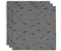 Jollein muslino merliukai 31x31 cm Spot Storm Pilkas 3vnt