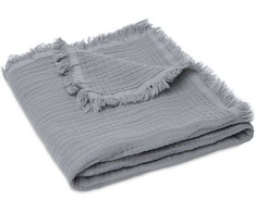 Jollein muslino pledas 75x100 cm Fringe Storm Pilkas