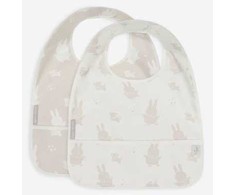 Jollein neperšlampamas seilinukas Bib su kišene Miffy Snuffy Nougat 2vnt.