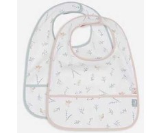 Jollein neperšlampamas seilinukas Bib su kišene Lovely Birds 2vnt.