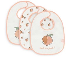 Jollein neperšlampamų seilinukų rinkinys Bib Peach Rožinė 3 vnt.