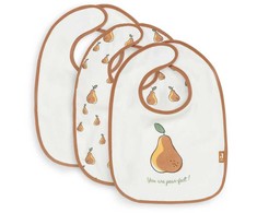 Jollein neperšlampamų seilinukų rinkinys Bib Pear Caramel 3 vnt.