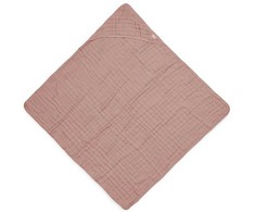 Jollein organiškos medvilnės rankšluostis su gobtuvu 75 x75 cm Rosewood