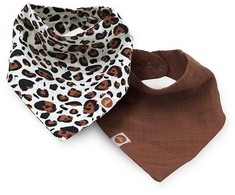 Jollein seilinukas Bib Bandana Hydrofiel Leopard 2 vnt.