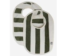 Jollein seilinukas Bib stripe Terry Leaf Žalias GOTTS 2vnt
