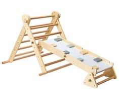 Medinės laipynės rinkinys Moni Toys 3in1 Montessori Pikler Triangle
