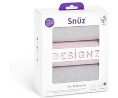 Snuz 3 dalių patalynės komplektas lovytei - lopšiukui Rožinė Spot