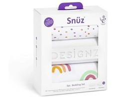 Snuz 3 dalių patalynės komplektas lovytei - lopšiukui Colour Rainbow