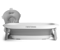 Twistshake silikoninė, sulankstoma vonelė su naujagimio įdėklu Pastel Pilkas