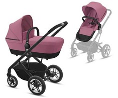 Universalaus vežimėlio komplektas Cybex Balios S 2in1 Magnolia Rožinė, juodas frame