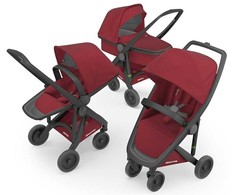 Universalus vaikiškas vežimėlis GREENTOM 3in1 Juodas / Cherry