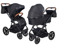 Universalus vežimėlio komplektas 2in1 Muuvo SLICK Juodas XL lopšys