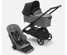 Universalus vežimėlio komplektas Bugaboo Dragonfly 2in1 Midnight juodas/Pilkas Melange /juodas frame