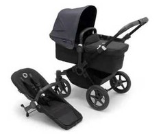 Universalus vežimėlis Bugaboo Donkey 5 Mono 2in1 Juodas/Pilkas Melange/Stormy Mėlyna