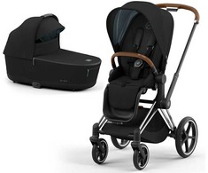 Universalus vežimėlis Cybex Priam V4 Deep Juodas 4in1 Chrome Brown
