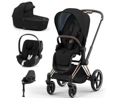Universalus vežimėlis Cybex Priam V4 Deep Juodas 4in1 Rose Gold