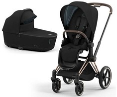 Universalus vežimėlis Cybex Priam V4 Deep Juodas 4in1 Rose Gold