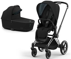 Universalus vežimėlis Cybex Priam V4 Deep Juodas 4in1 Chrome Juodas