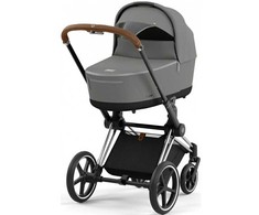 Universalus vežimėlis Cybex Priam V4 Pearl Pilkas/Chrome Brown 2in1