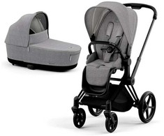 Universalus vežimėlis Cybex Priam V4 Plus Manhattan Pilkas/Matt Juodas 2in1