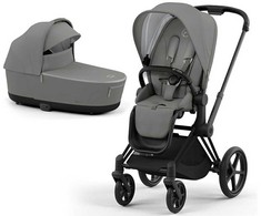 Universalus vežimėlis Cybex Priam V4 Soho Pilkas 3in1 matt juodas