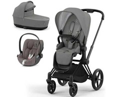 Universalus vežimėlis Cybex Priam V4 Soho Pilkas 3in1 matt juodas