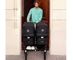 Universalus vežimėlis dvynukams Bugaboo Donkey 5 TWIN - Premium collection Taupe/Taupe/Juodas