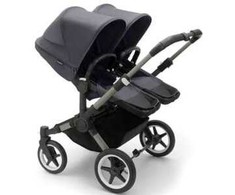 Universalus vežimėlis dvynukams Bugaboo Donkey 5 TWIN - Graphite/Stormy Mėlyna/Stormy Mėlyna