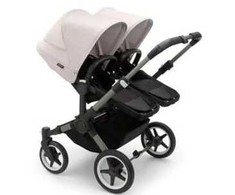 Universalus vežimėlis dvynukams Bugaboo Donkey 5 TWIN - Graphite/Midnight Juodas/Misty Baltas