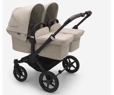 Universalus vežimėlis dvynukams Bugaboo Donkey 5 TWIN Desert taupe/Desert taupe/juodas frame 2in1