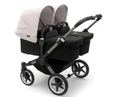 Universalus vežimėlis dvynukams Bugaboo Donkey 5 TWIN - Graphite/Midnight Juodas/Misty Baltas