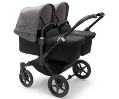 Universalus vežimėlis dvynukams Bugaboo Donkey 5 TWIN - Juodas/Midnight Juodas/Pilkas Melange