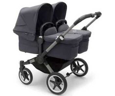 Universalus vežimėlis dvynukams Bugaboo Donkey 5 TWIN - Graphite/Stormy Mėlyna/Stormy Mėlyna