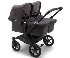 Universalus vežimėlis dvynukams Bugaboo Donkey 5 TWIN - Premium collection Juodas/Washed Juodas/Juodas