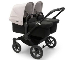 Universalus vežimėlis dvynukams Bugaboo Donkey 5 TWIN - Juodas/Midnight Juodas/Misty Baltas