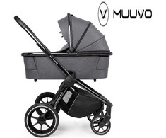 Universalus vežimėlis Muuvo Quick 3.0 Iron Graphite 2in1 Chrome Juodas