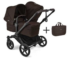Universalus vežimėlis pametinukams Bugaboo Donkey 6 DUO 2in1 Cocoa ruda/Cocoa ruda /juodas frame