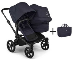 Universalus vežimėlis pametinukams Bugaboo Donkey 6 DUO 2in1 Deep indigo/Deep indigo/juodas frame