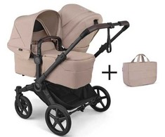 Universalus vežimėlis pametinukams Bugaboo Donkey 6 DUO 2in1 Desert taupe /Desert taupe /juodas frame