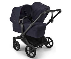 Universalus vežimėlis pametinukams Bugaboo Donkey 6 DUO 2in1 Deep indigo/Deep indigo/juodas frame