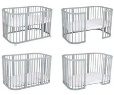 Waldin 7in1 lovytė su čiužinuku Gray